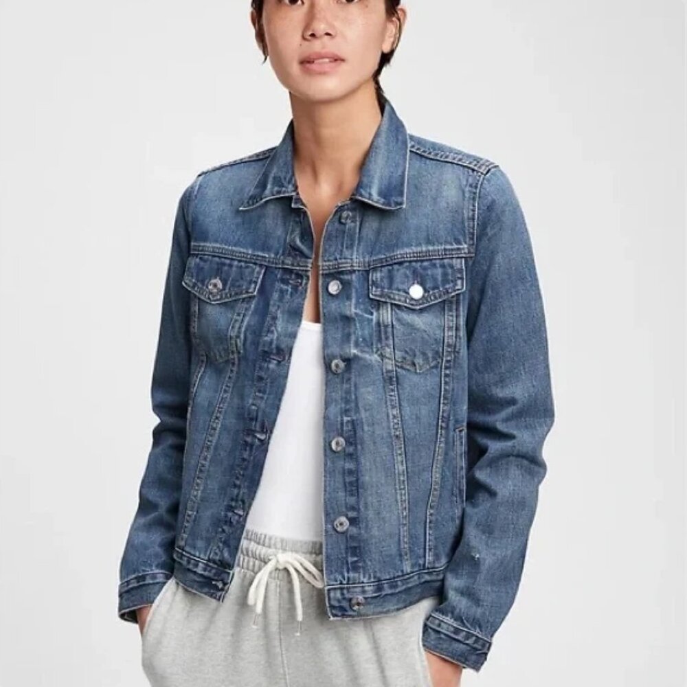 GAP Icon Denim Jacket Saddle Blue Small